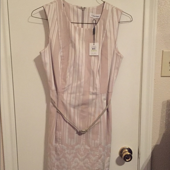 Calvin Klein cream cocktail dress