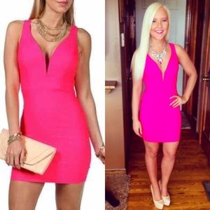 🎉2xHP!🎉 💖 Neon Pink Fitted Dress 💖