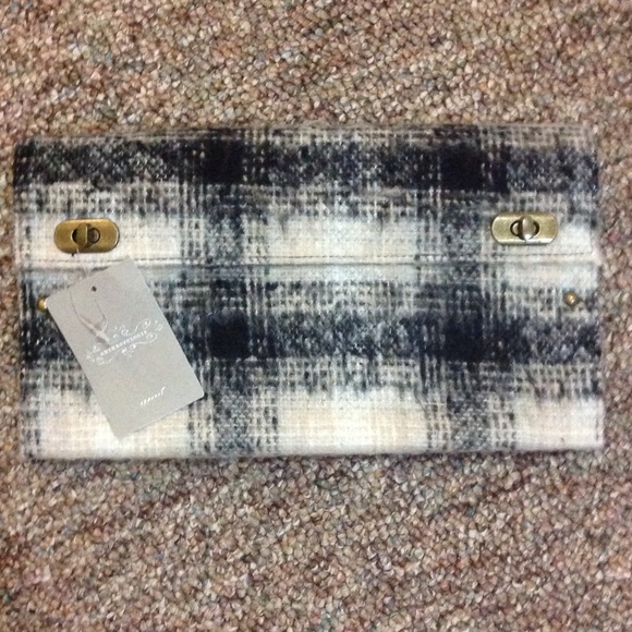 Anthropologie plaid clutch