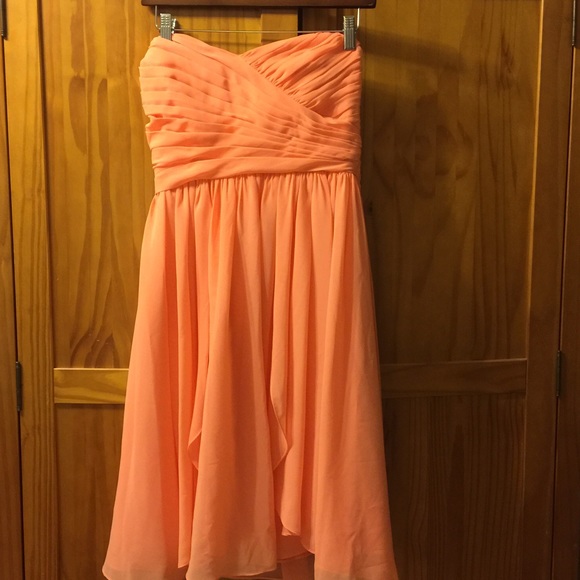 Peach heart-shaped short dress