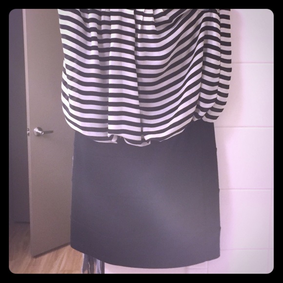 Short dress with striped top! Size medium