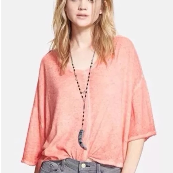 Free People canyon rose crop top orange swing XS