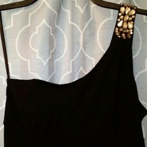 One shoulder Black Dress