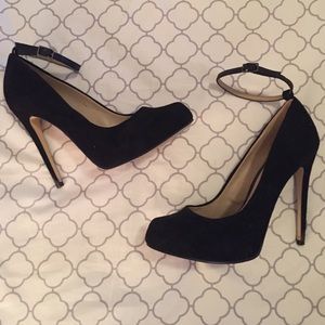 Black 'velvet like' heels