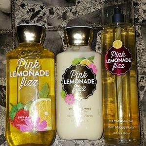 Bath and Body Works 3 piece Pink Lemonade Fizz Mis