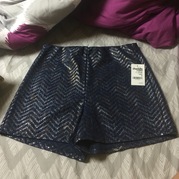NWT SzS high waisted metalic shorts