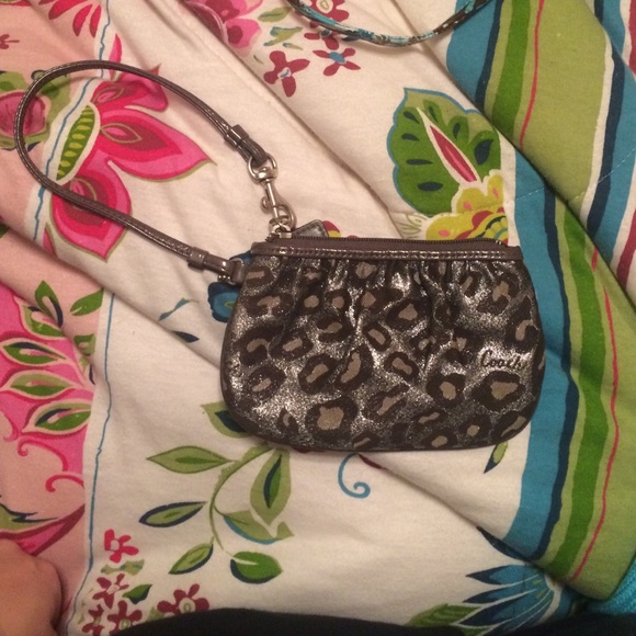 Coach wristlet cheetah print