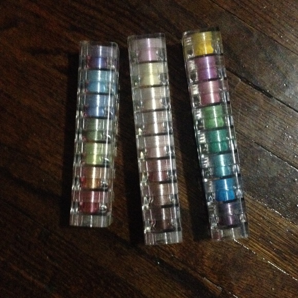 3 stacks of  mica beauty eyeshadow