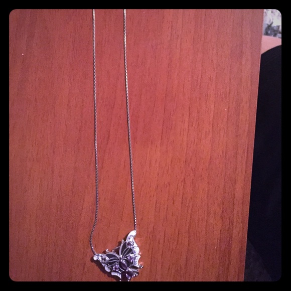 Butterfly silver necklace