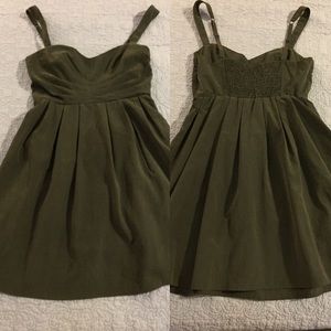 Small suede army green dress