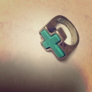 Turquoise cross ring