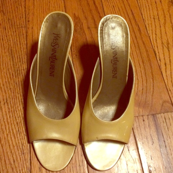 Gold Yves Saint Laurent Shoes