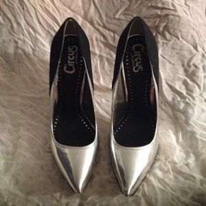 New~ Silver black circus by Sam Edelman stilettos