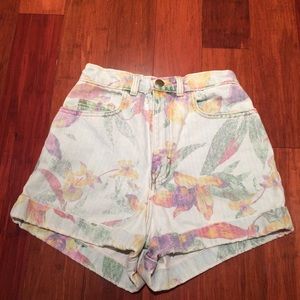 American Apparel floral high waisted shorts