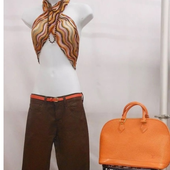 J Brand For Intermix Coated Low Rise Brown Flare