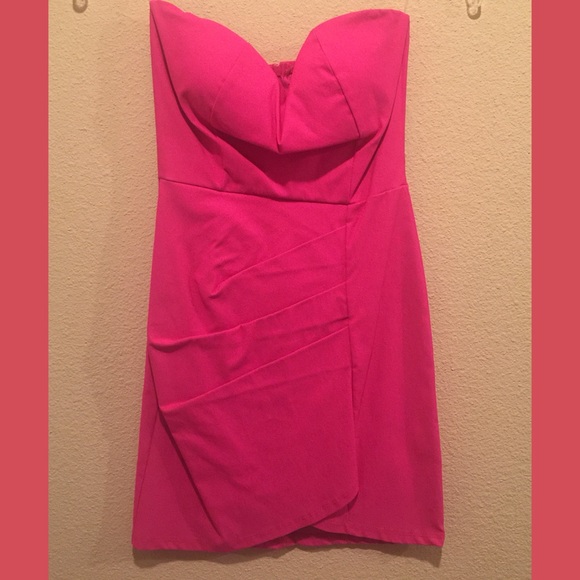 TOBI hot pink strapless dress SM