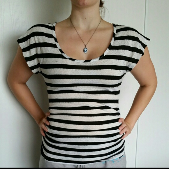 Black and white lace top