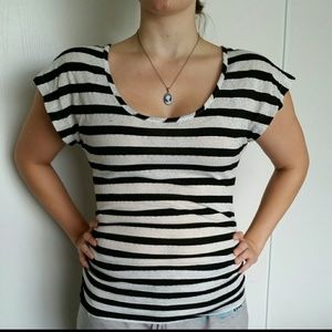 Black and white lace top