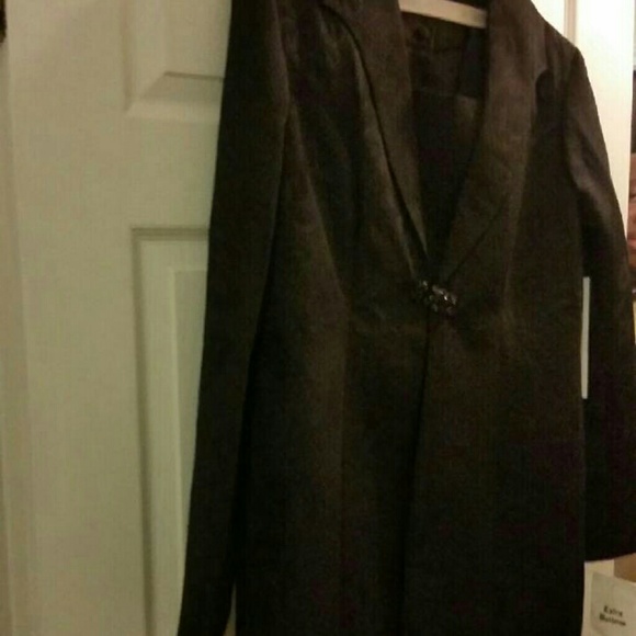 MALINA'S Three Piece Black Jaquard Print Suit - Picture 2 of 4