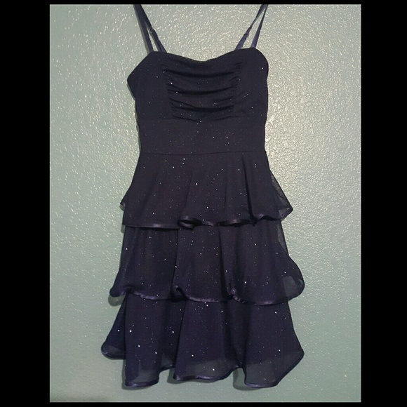 Navy Blue Sparkling Prom Dress