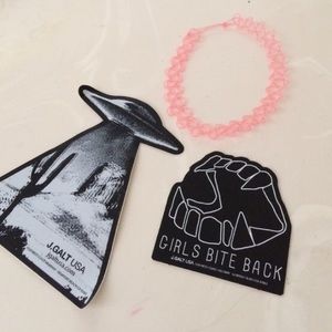 Pink Sparkly Choker + Bracelets