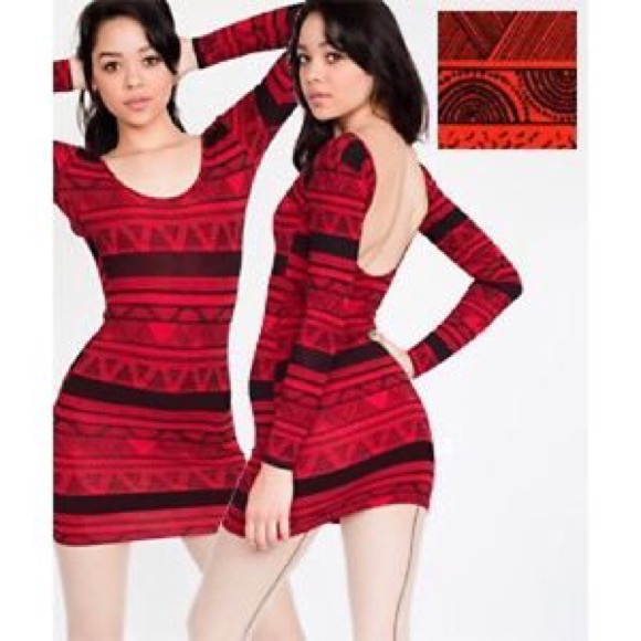 American Apparel Bodycon Aztec Print LowBack Dress
