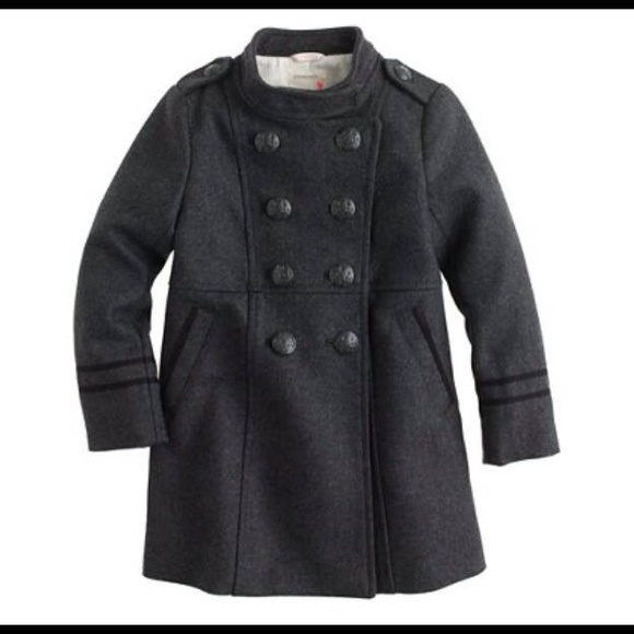 Girls' Wool Military Coat - Picture 1 of 4