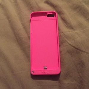 Pink charging case with stand