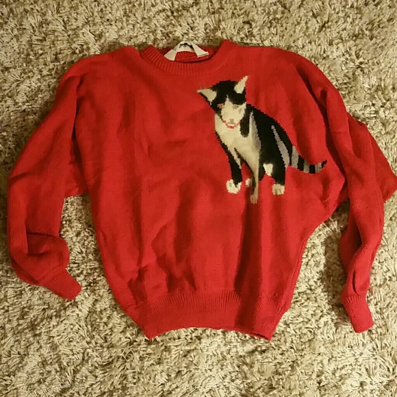 Vintage Dolman Knit Kitty Sweater