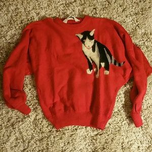 Vintage Dolman Knit Kitty Sweater