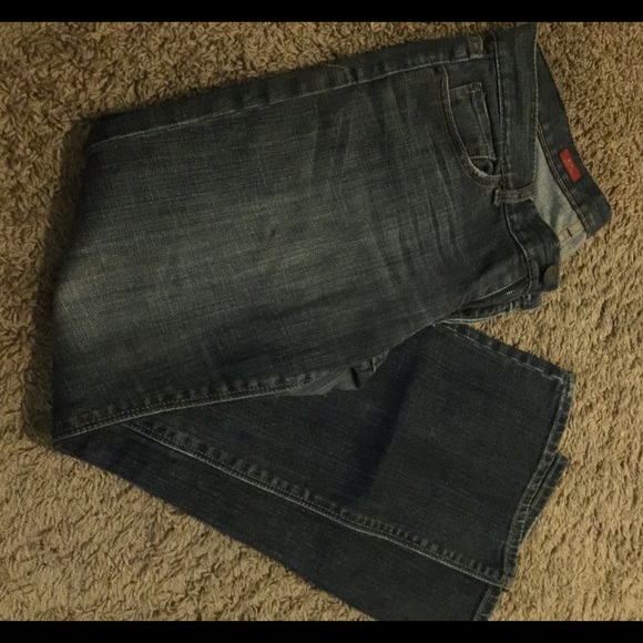 Boot cut jeans.