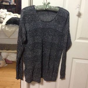 Metallic dark grey see through sweater