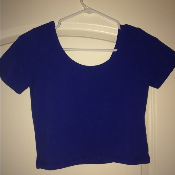 F21 Navy Blue Cropped Top