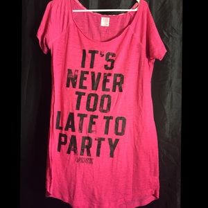 It's Never to Late to Party PINK sleep tee