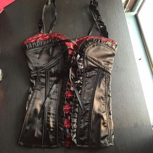Black and Red Sequin Halloween Costume Corset