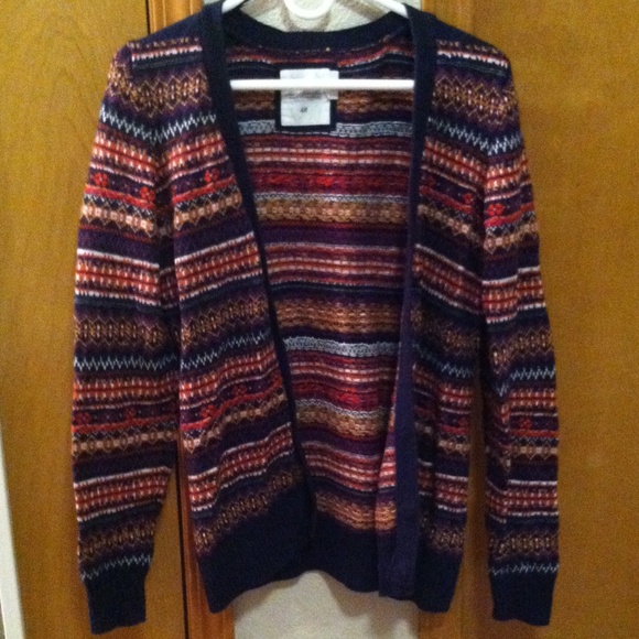 Aztec cardigan with elbow patches