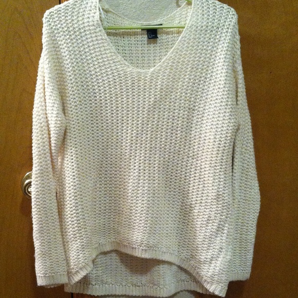 White knit sweater