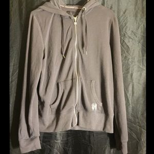 Grey Victoria's Secret zip up hoodie