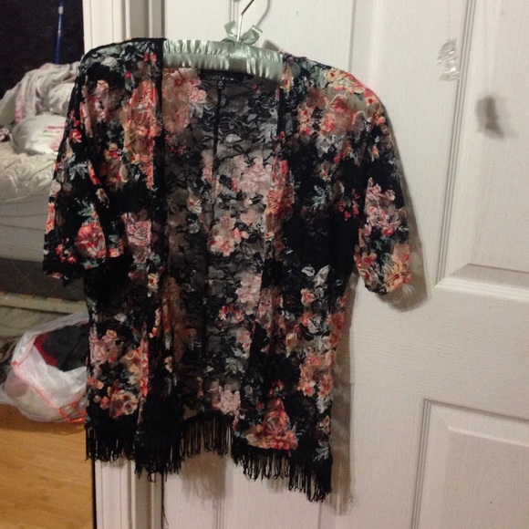 Floral lace cardigan