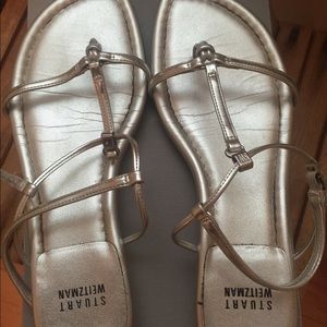Stuart Weitzman silver sandals