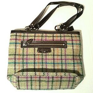 Authentic Coach Penelope Tattersall Plaid Tote