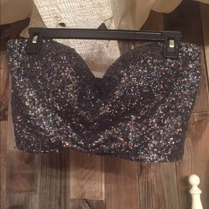 Strapless sequin top