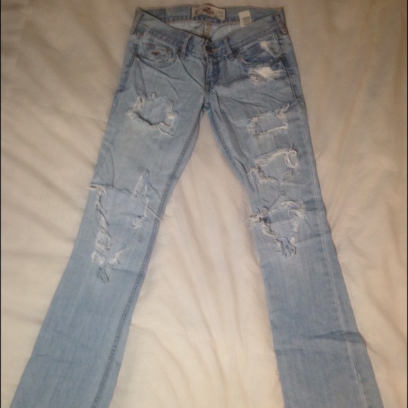 HOLLISTER Light Distressed Jeans Size 0 - Picture 2 of 4