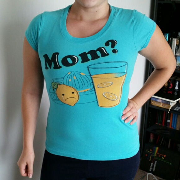 Bright blue graphic tee