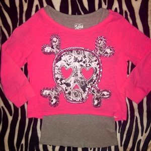 Justice crop top skull top