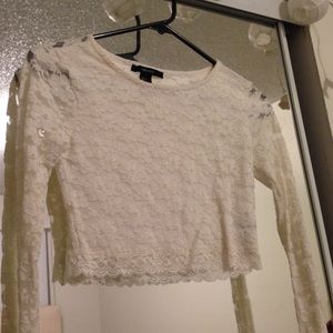 lace long sleeve crop top