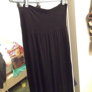 long black slit skirt