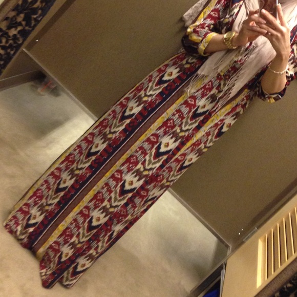 3/4 quarter sleeve maxi dress