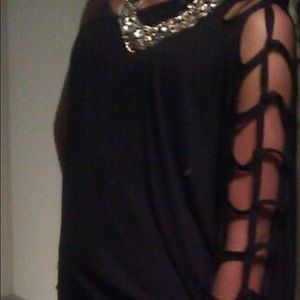 One shoulder cut out top