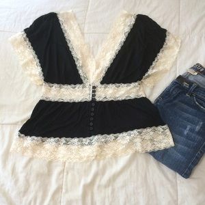 Forever 21 Lace Trim Top